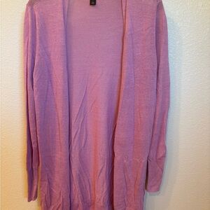 Halogen Open-Front Lightweight Cardigan in Lavender Pink